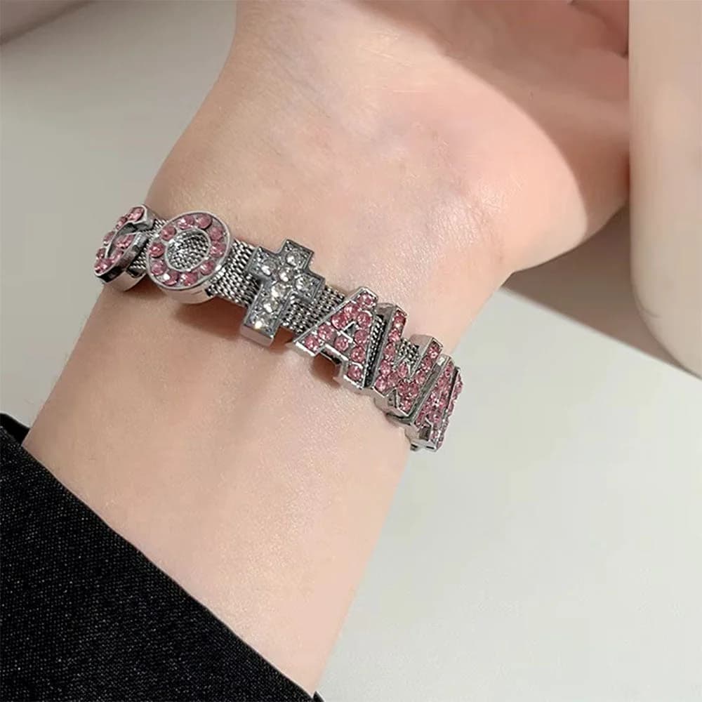 Go Away Rhinestone Bracelet — view 2 Go Away Rhinestone Bracelet — view 2