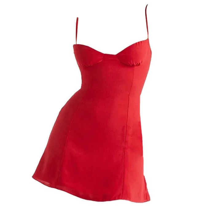 Florence Satin Mini Dress — view 2 Florence Satin Mini Dress — view 2