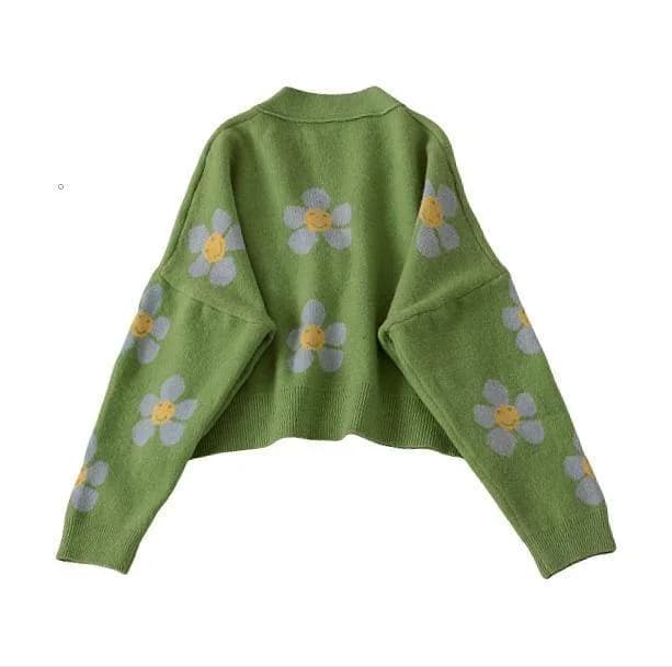 Vintage Style Floral Sweater — view 2 Vintage Style Floral Sweater — view 2