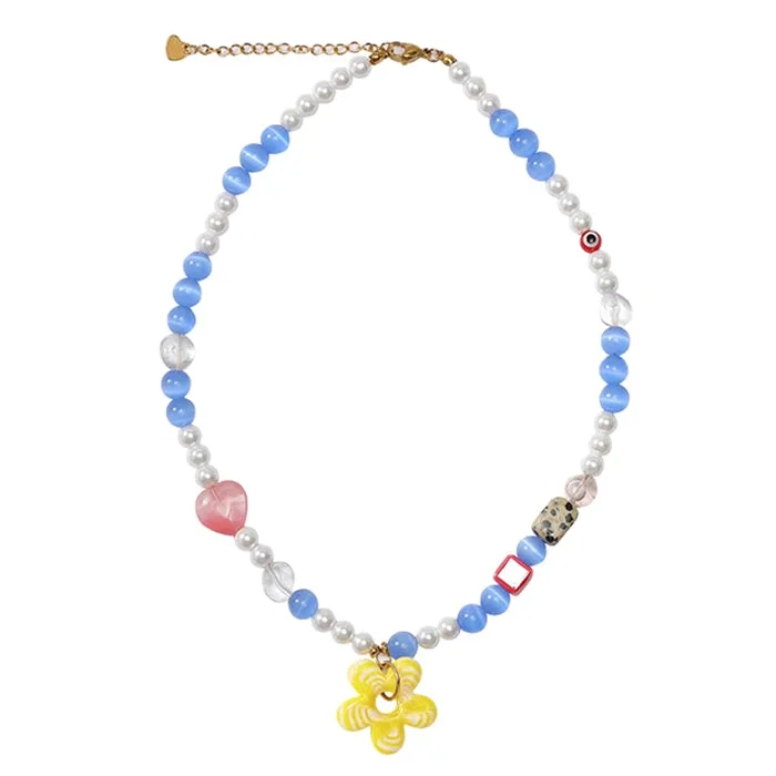 Indie Kid Flower Beaded Necklace — view 1 Indie Kid Flower Beaded Necklace — view 1