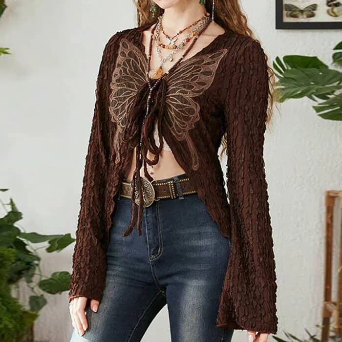 Fairy Grunge Butterfly Long Sleeve Top — view 3 Fairy Grunge Butterfly Long Sleeve Top — view 3
