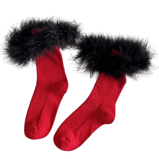 Coffee Cream Fluffy Socks — view 1 Coffee Cream Fluffy Socks — view 1