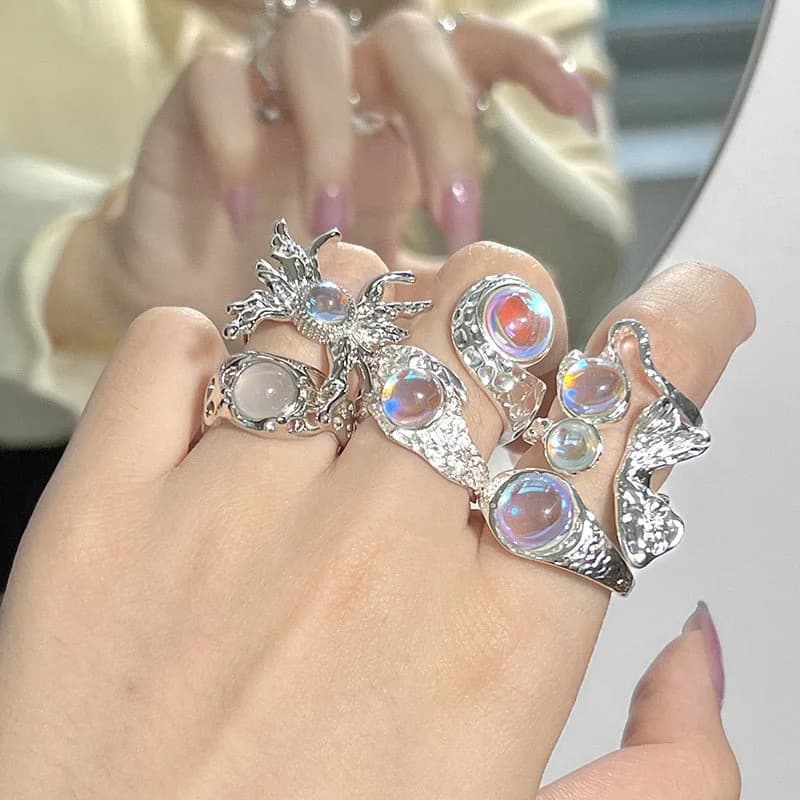 Opal Alien Rings — view 2 Opal Alien Rings — view 2