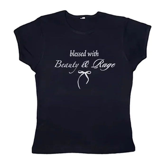 Beauty & Rage Y2K Crop Tee — view 2 Beauty & Rage Y2K Crop Tee — view 2
