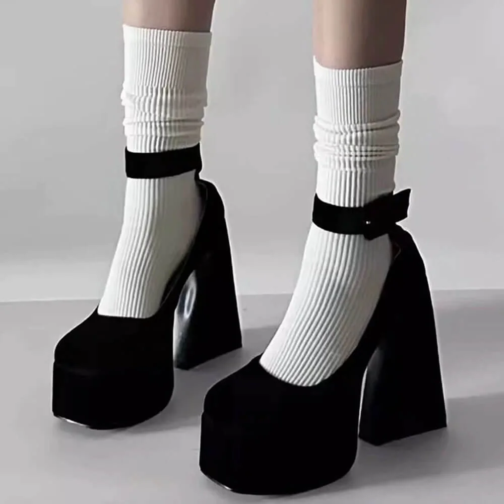 Not Your Babydoll Chunky Platform Heels — view 2 Not Your Babydoll Chunky Platform Heels — view 2