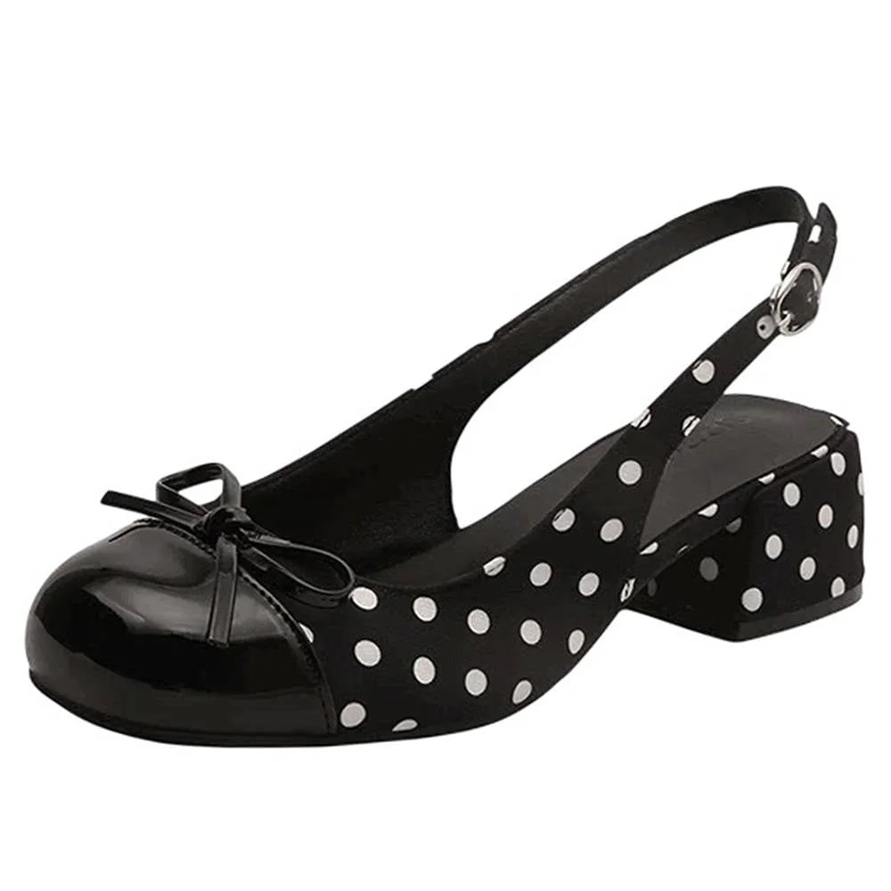 Princess Mood Polka Dot Slingback Sandals — view 2 Princess Mood Polka Dot Slingback Sandals — view 2