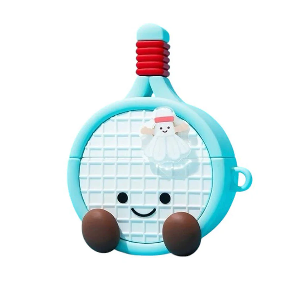 Blue Badminton Racket AirPods Case — view 2 Blue Badminton Racket AirPods Case — view 2