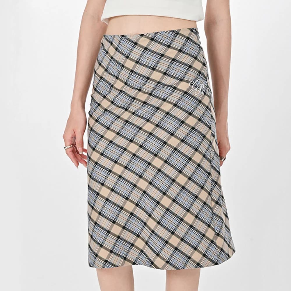 Gossip Goes Around Plaid Midi Skirt — view 1 Gossip Goes Around Plaid Midi Skirt — view 1