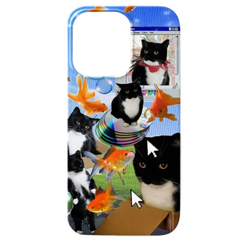 Cat & Goldfishes iPhone Case — view 2 Cat & Goldfishes iPhone Case — view 2