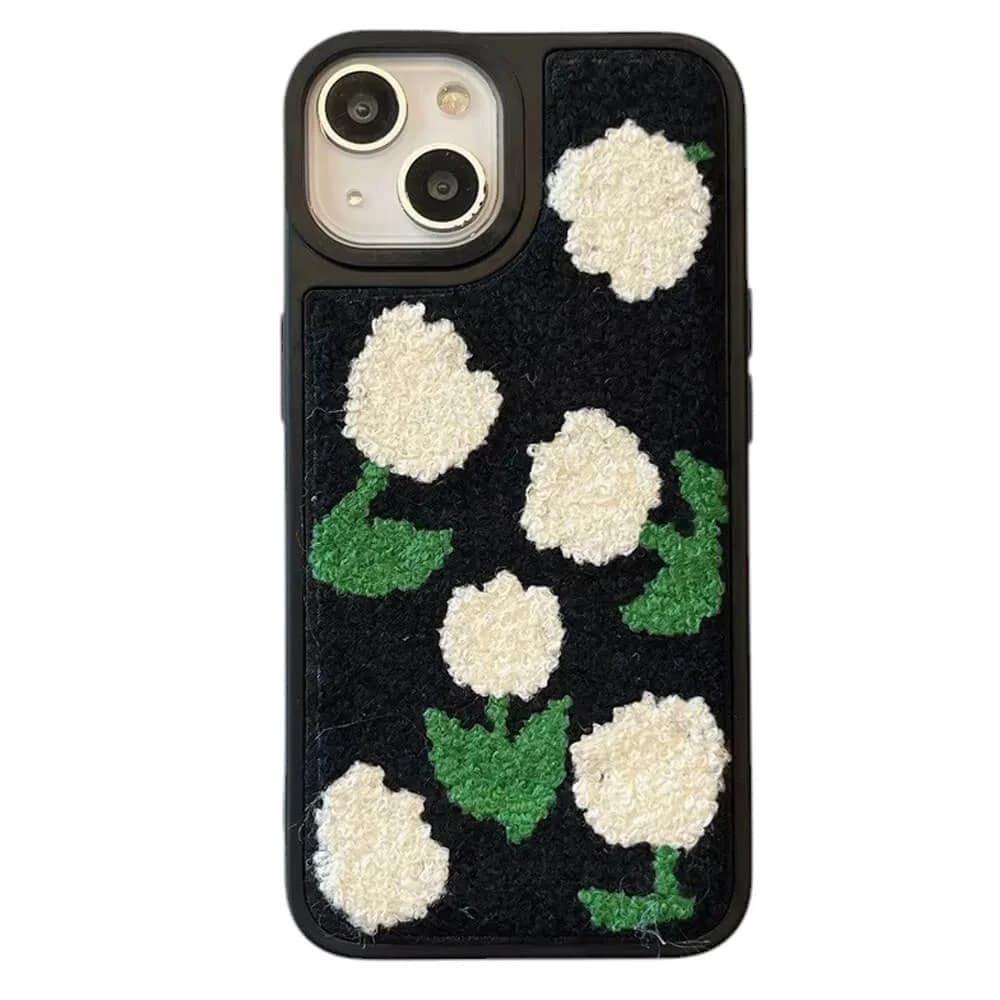 Tulip Embroidery iPhone Case — view 1 Tulip Embroidery iPhone Case — view 1