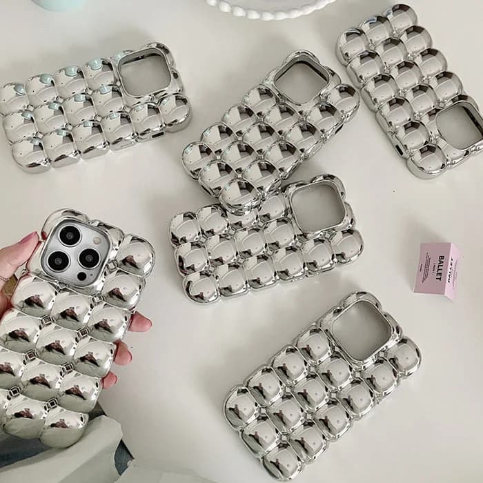 Silver Bubble iPhone Case — view 2 Silver Bubble iPhone Case — view 2