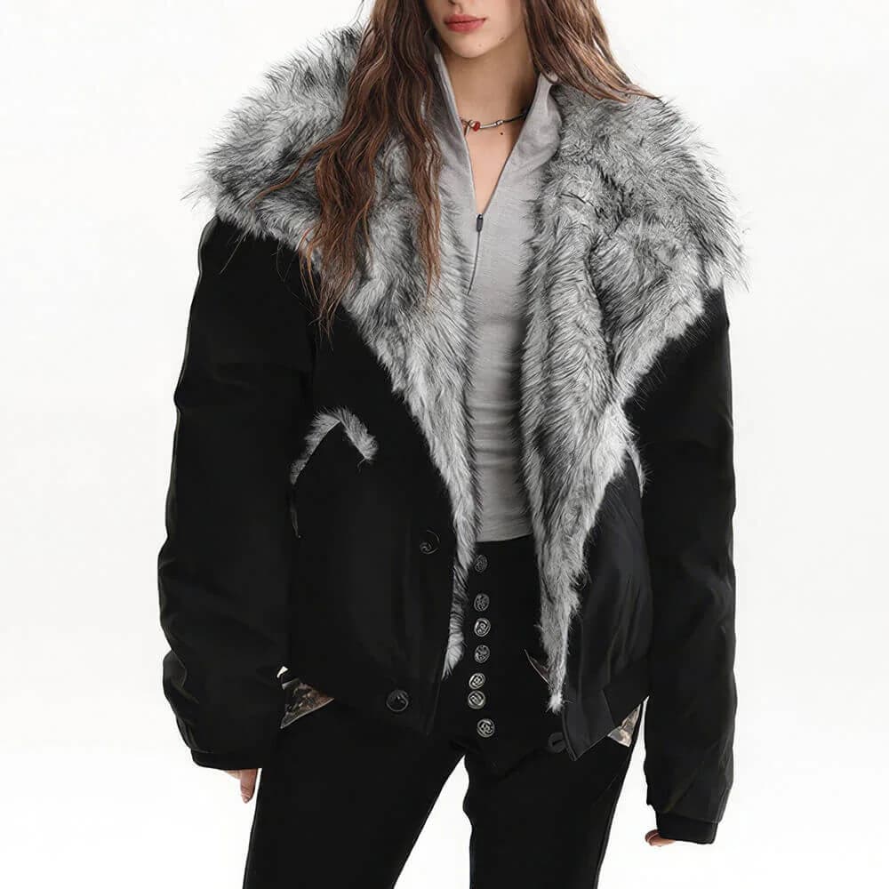 Dangerous Pretty Fur Trim Jacket — view 2 Dangerous Pretty Fur Trim Jacket — view 2
