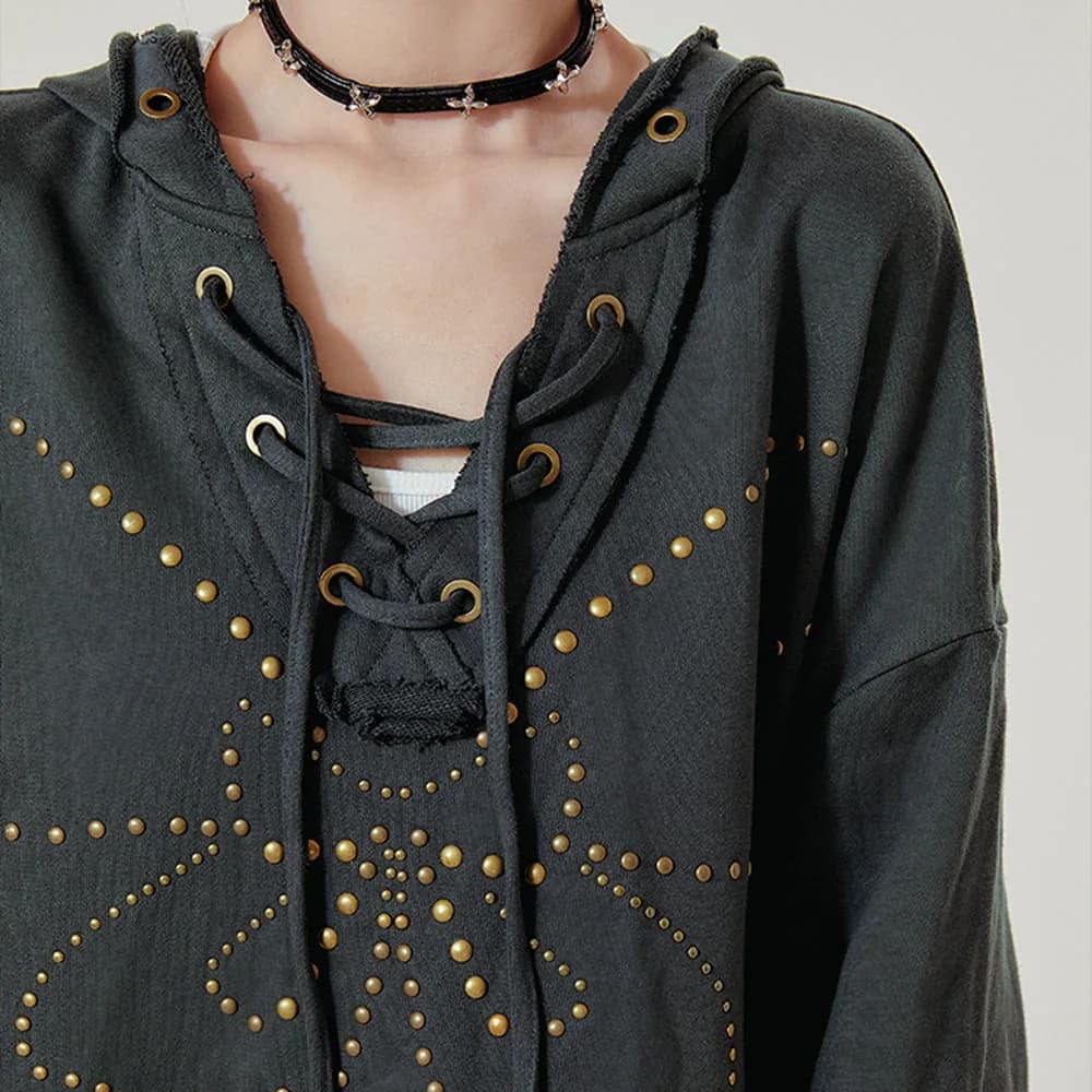 Fairy Grunge Studded Butterfly Hoodie — view 2 Fairy Grunge Studded Butterfly Hoodie — view 2