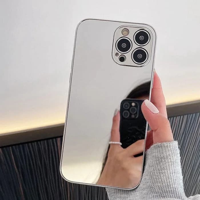 Silver Mirror iPhone Case — view 1 Silver Mirror iPhone Case — view 1