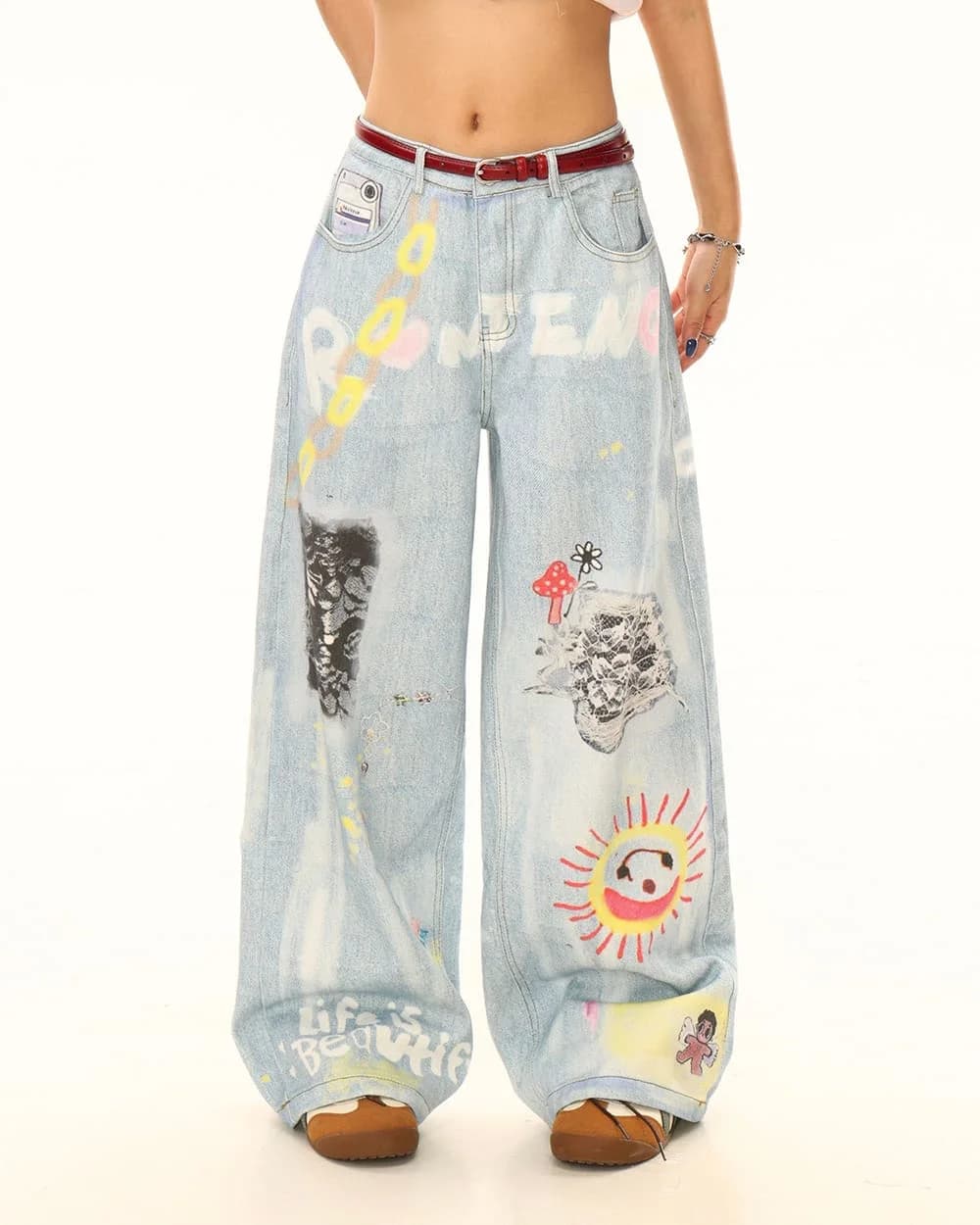 Indie Kid Mushroom Print Jeans — view 2 Indie Kid Mushroom Print Jeans — view 2