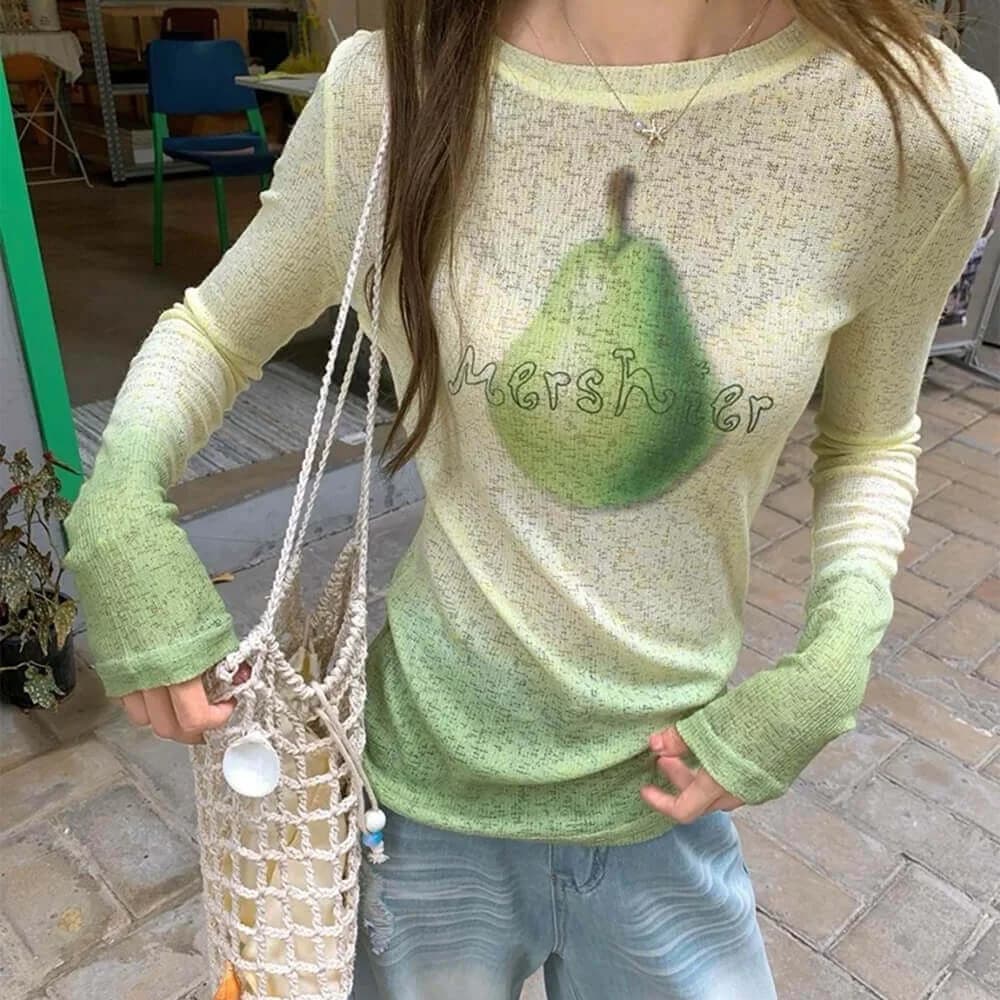 Pear Gradient Knit Top — view 2 Pear Gradient Knit Top — view 2