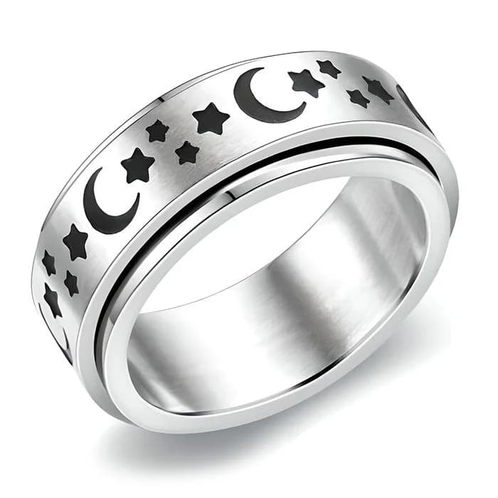 Moon & Stars Anxiety Ring β view 1 Moon & Stars Anxiety Ring β view 1