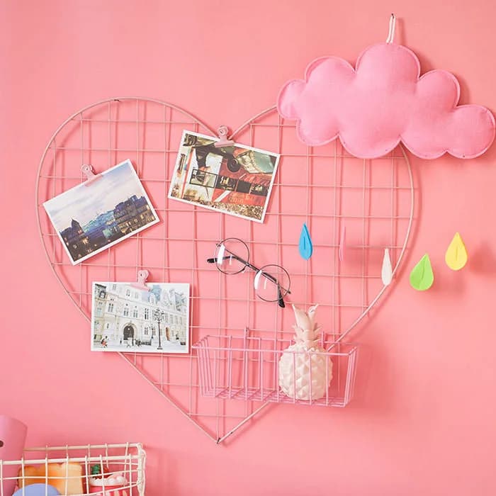Heart-Shaped Grid Wall Organizer — view 2 Heart-Shaped Grid Wall Organizer — view 2