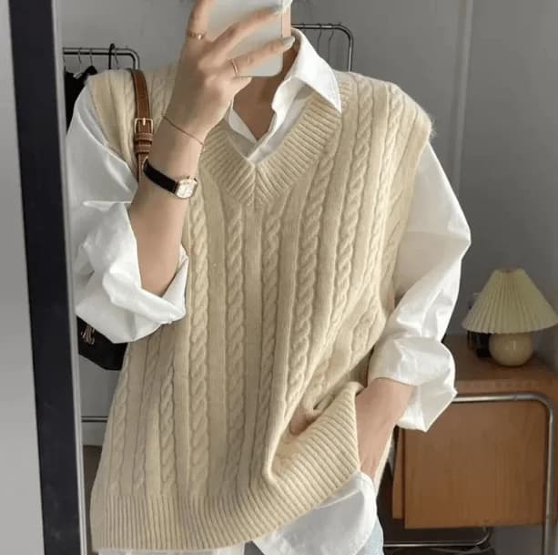 Oversized Knitted Vest — view 1 Oversized Knitted Vest — view 1