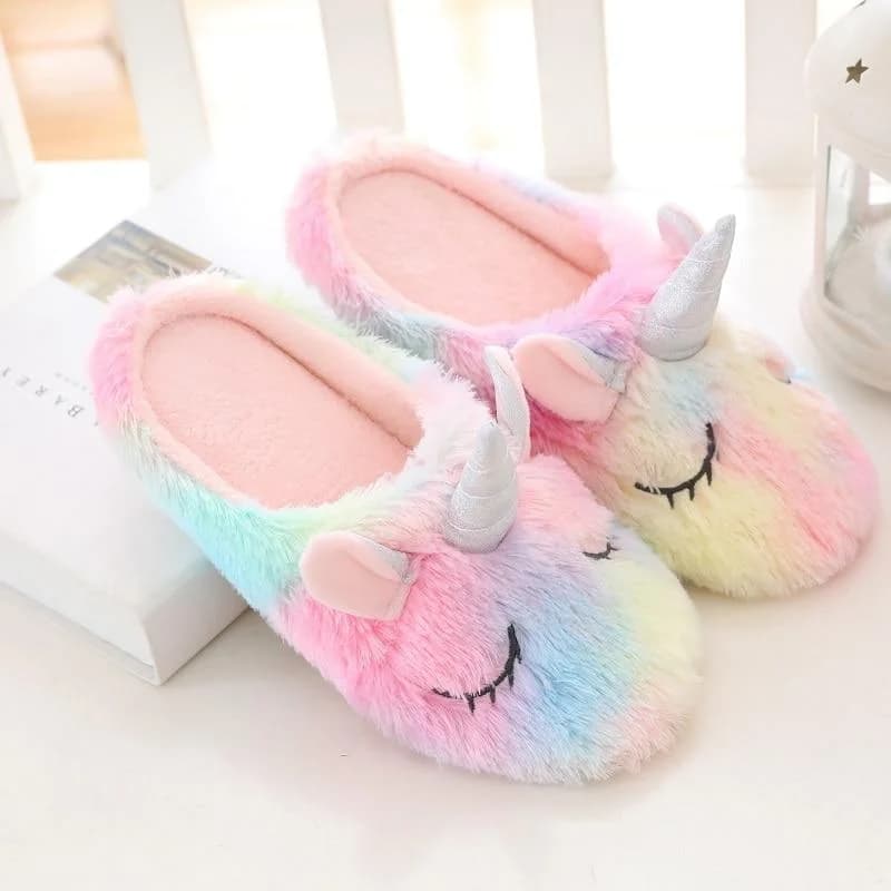 Rainbow Unicorn Slippers — view 2 Rainbow Unicorn Slippers — view 2