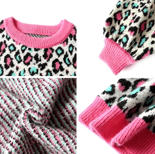Pink Leopard Sweater — view 2 Pink Leopard Sweater — view 2