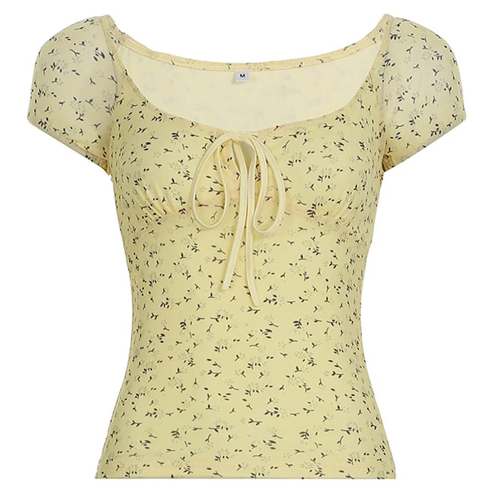 Lemon Sorbet Cottagecore Floral Top — view 1 Lemon Sorbet Cottagecore Floral Top — view 1