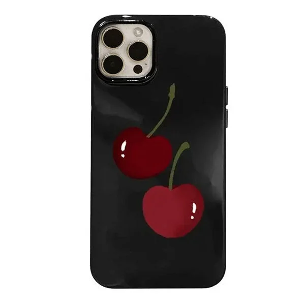 Cherry Black iPhone Case — view 1 Cherry Black iPhone Case — view 1