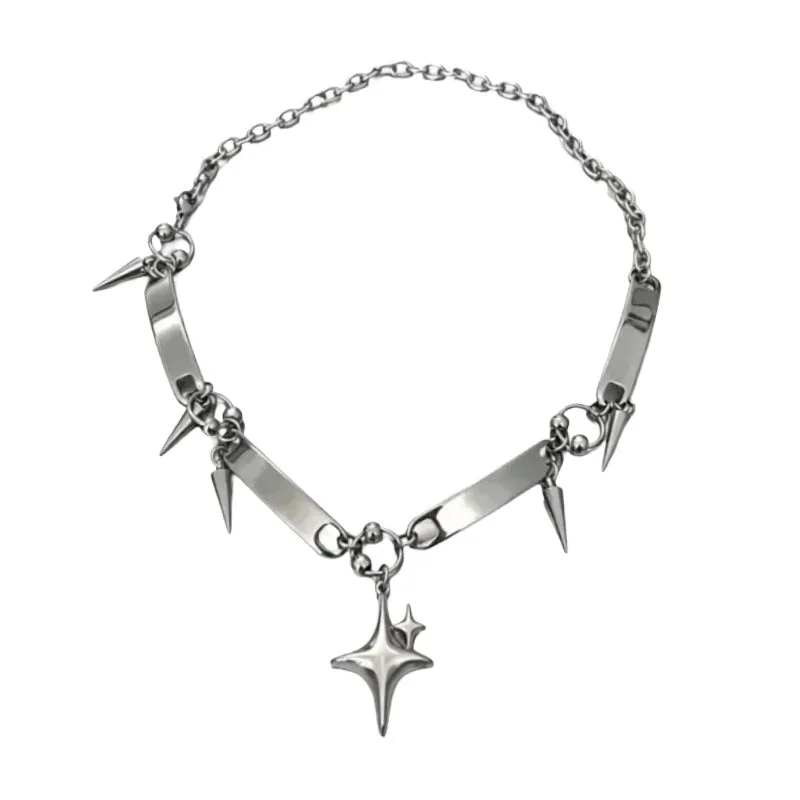 Silver Star Choker Necklace — view 1 Silver Star Choker Necklace — view 1