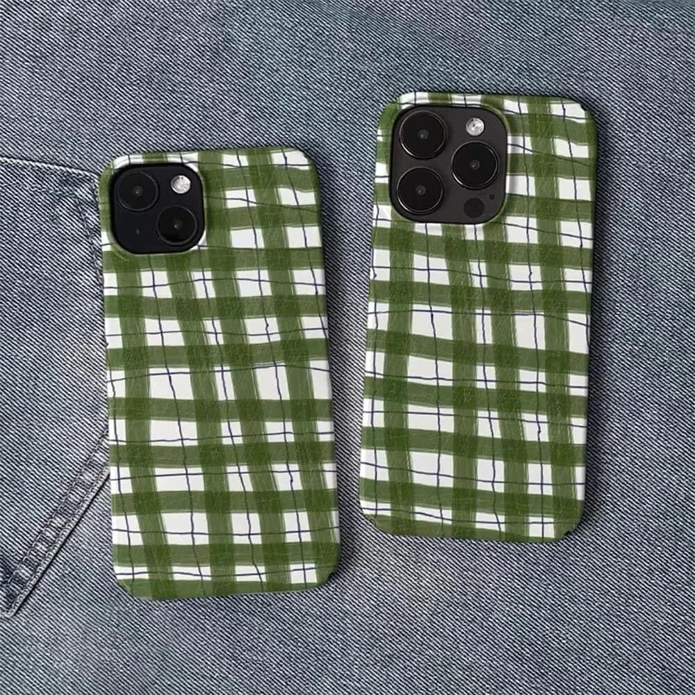 Sage Green Plaid iPhone Case — view 2 Sage Green Plaid iPhone Case — view 2
