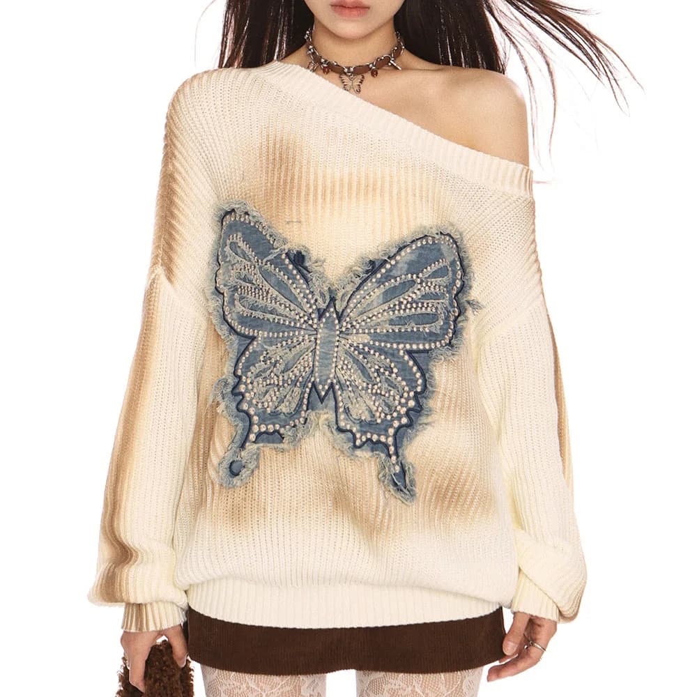 Vintage Wash Butterfly Sweater — view 3 Vintage Wash Butterfly Sweater — view 3