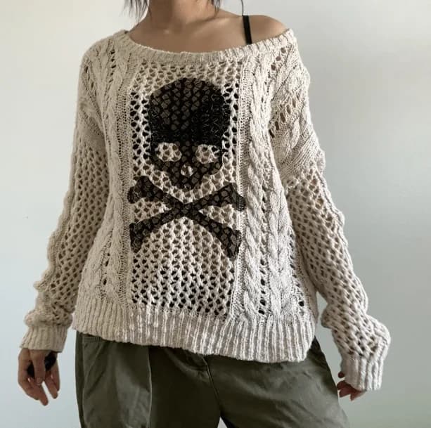 White Skeleton Knitted Sweater — view 3 White Skeleton Knitted Sweater — view 3