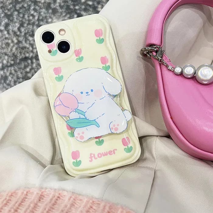 Tulip Puppy iPhone Case — view 1 Tulip Puppy iPhone Case — view 1