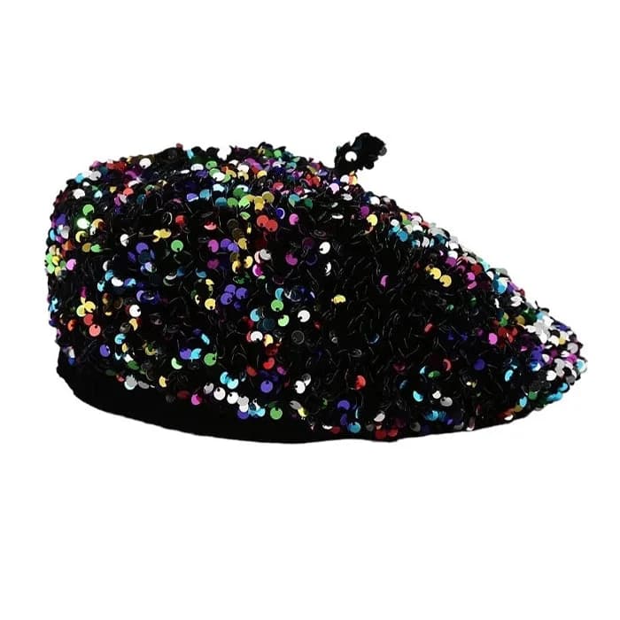 Y2K Sequin Beret Hat — view 1 Y2K Sequin Beret Hat — view 1