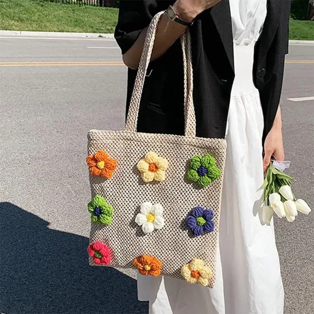 Daisy Crochet Tote Bag — view 3 Daisy Crochet Tote Bag — view 3