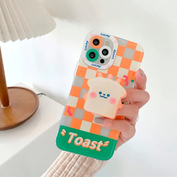 Toast Checkered iPhone Case — view 2 Toast Checkered iPhone Case — view 2