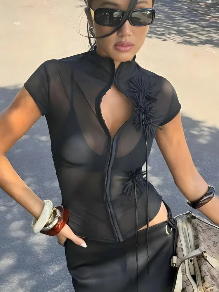 Baddie Sheer Blouse — view 1 Baddie Sheer Blouse — view 1