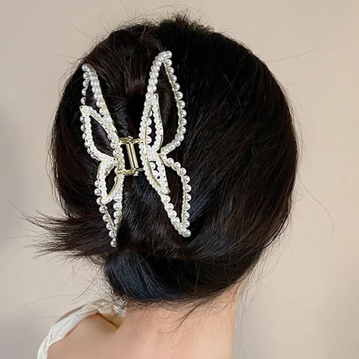 Butterfly Pearl Hair Claw — view 2 Butterfly Pearl Hair Claw — view 2