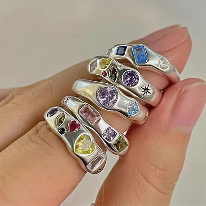 Y2K Rhinestone Ring — view 2 Y2K Rhinestone Ring — view 2