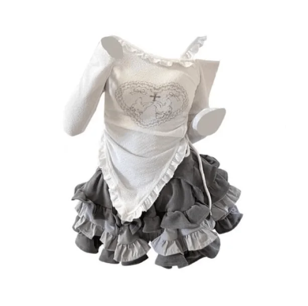 Kawaii Off Shoulder Outfit Set — view 1 Kawaii Off Shoulder Outfit Set — view 1
