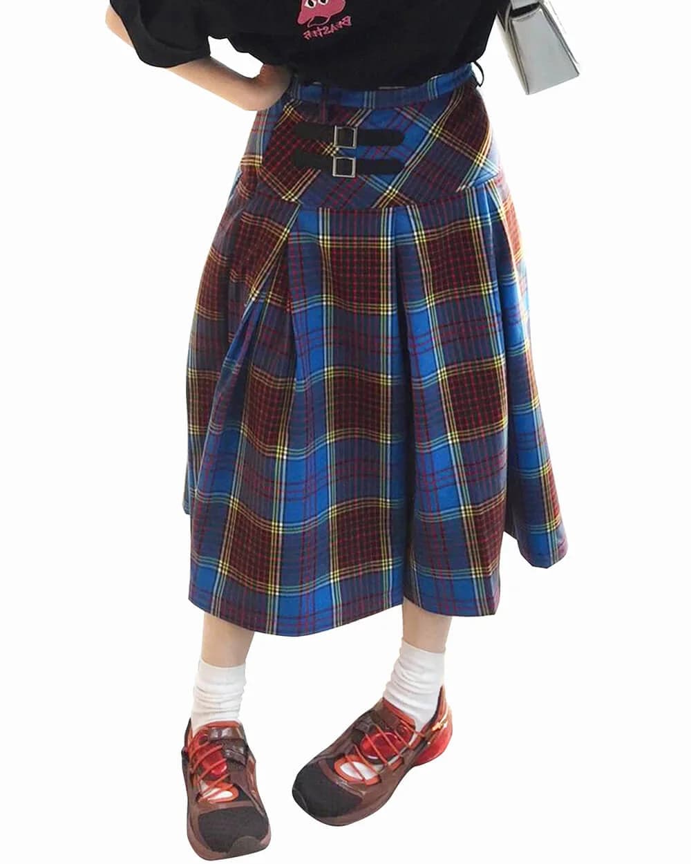 School Riot Plaid Pleated Skirt — view 2 School Riot Plaid Pleated Skirt — view 2