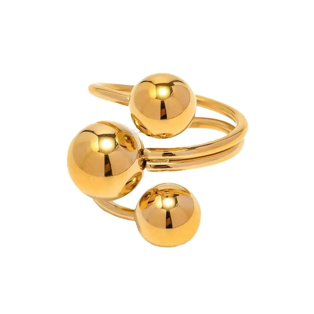 Triple Ball Statement Ring — view 1 Triple Ball Statement Ring — view 1
