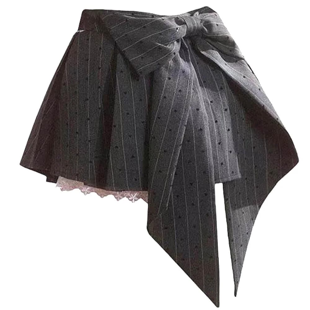 Coquette Lace Bow Pleated Skirt — view 2 Coquette Lace Bow Pleated Skirt — view 2