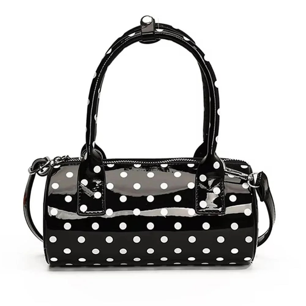 Blokette Style Polka Dot Barrel Bag — view 1 Blokette Style Polka Dot Barrel Bag — view 1