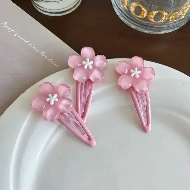 Decora Sakura Snap Clip Set Pink Cherry Blossom Hair Clips — view 2 Decora Sakura Snap Clip Set Pink Cherry Blossom Hair Clips — view 2