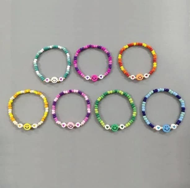 Set of 7 Smiley Face Bracelets — view 2 Set of 7 Smiley Face Bracelets — view 2