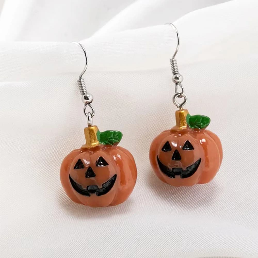 Angry Pumpkin Earrings — view 2 Angry Pumpkin Earrings — view 2