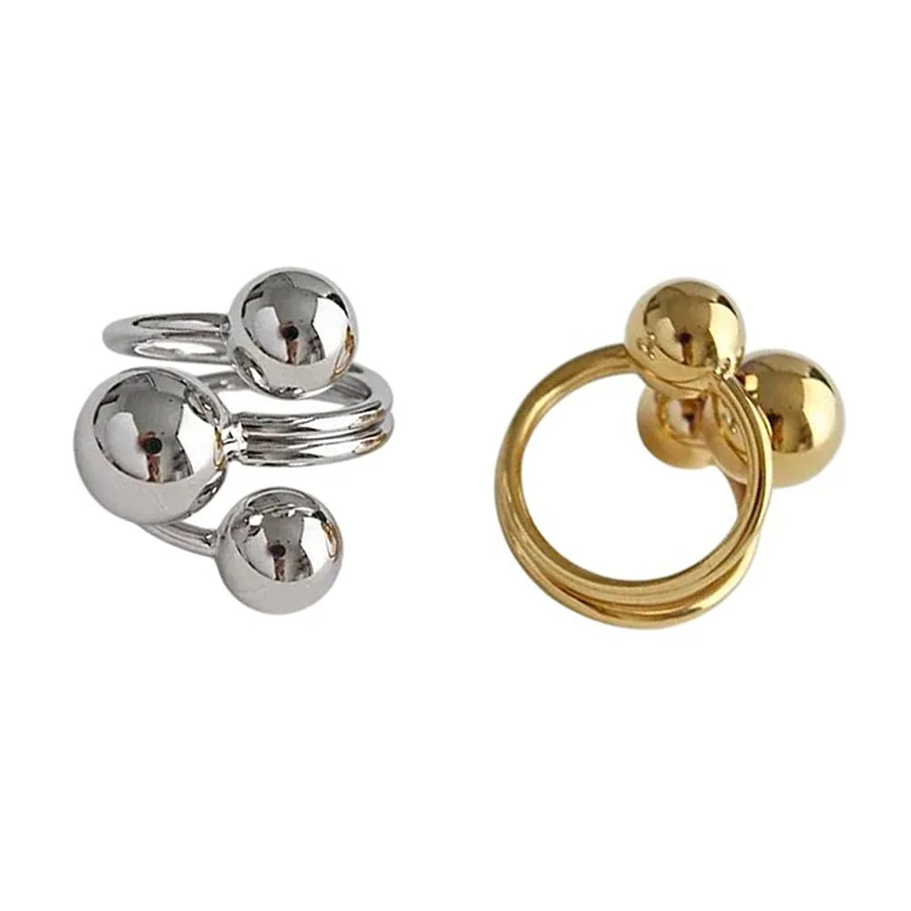 Triple Ball Statement Ring — view 2 Triple Ball Statement Ring — view 2