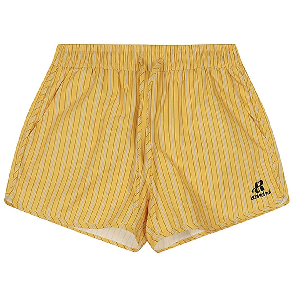 Elastic Waist Pinstriped Shorts — view 2 Elastic Waist Pinstriped Shorts — view 2