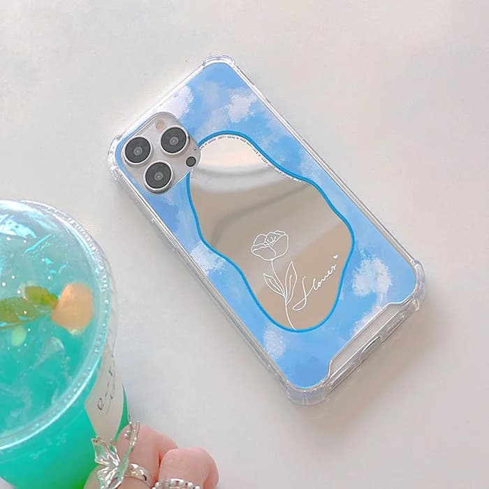 Baby Blue Mirror iPhone Case — view 2 Baby Blue Mirror iPhone Case — view 2