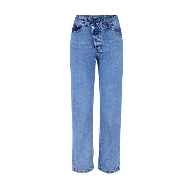 Irregular Front High Waist Jeans — view 3 Irregular Front High Waist Jeans — view 3